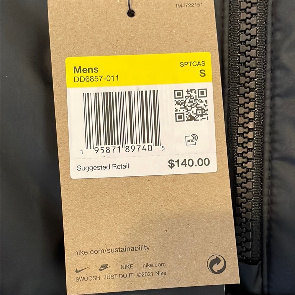 Nike 901 Black Puffer Jacket with Hood‎ size small - Picture 2 of 13